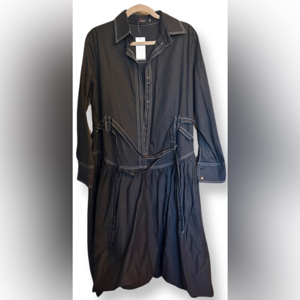 NWT By Nancy Black Button Bubble Hem Dress
